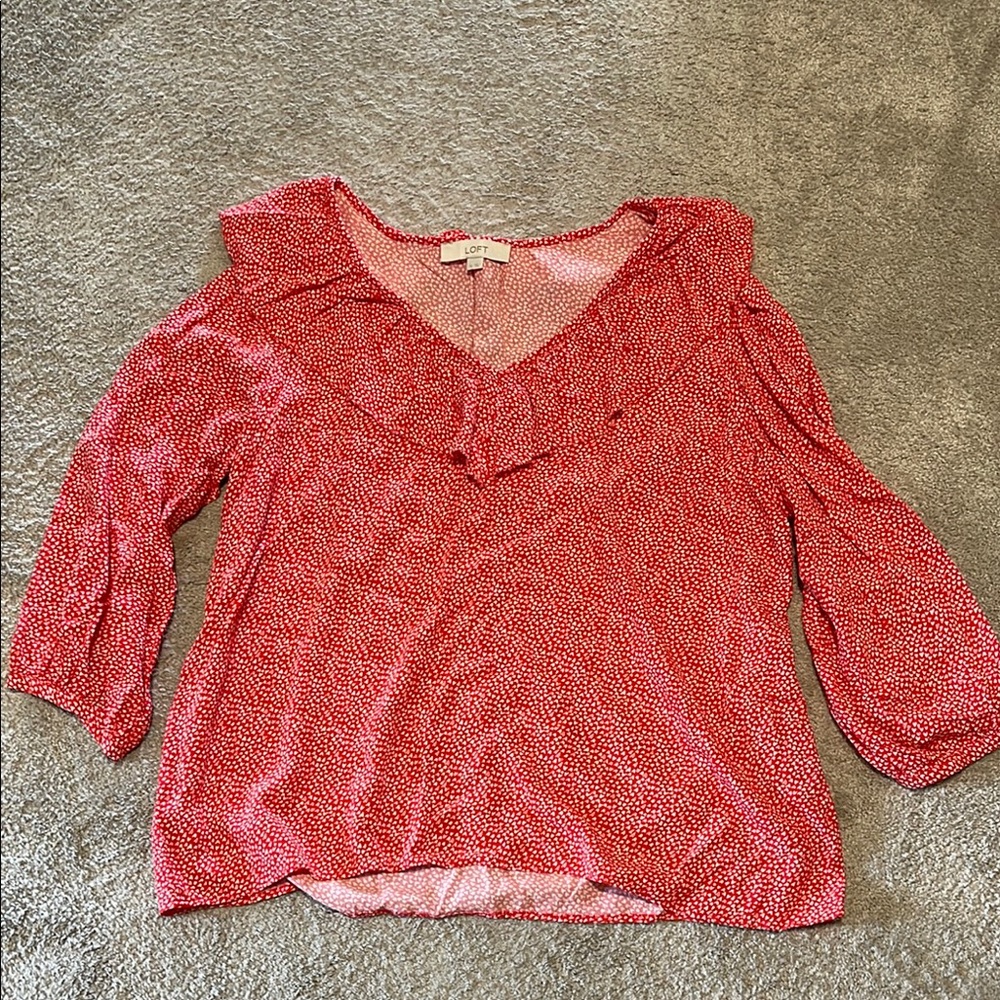 LOFT Women's Red Heart Blouse